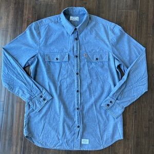 Supreme x Levi’s Blue Chambray USA Made Shirt Size Large Mint